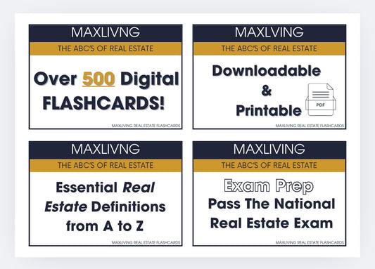 MAXLIVING: The ABC's of Real Estate Digital Flashcards